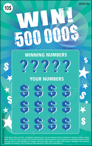 instant lottery ticket scratch off vector