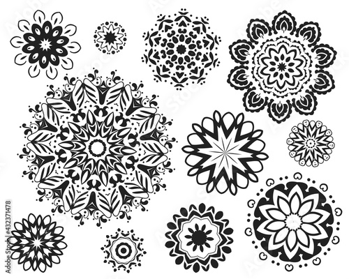 decorative mandala designs in various style