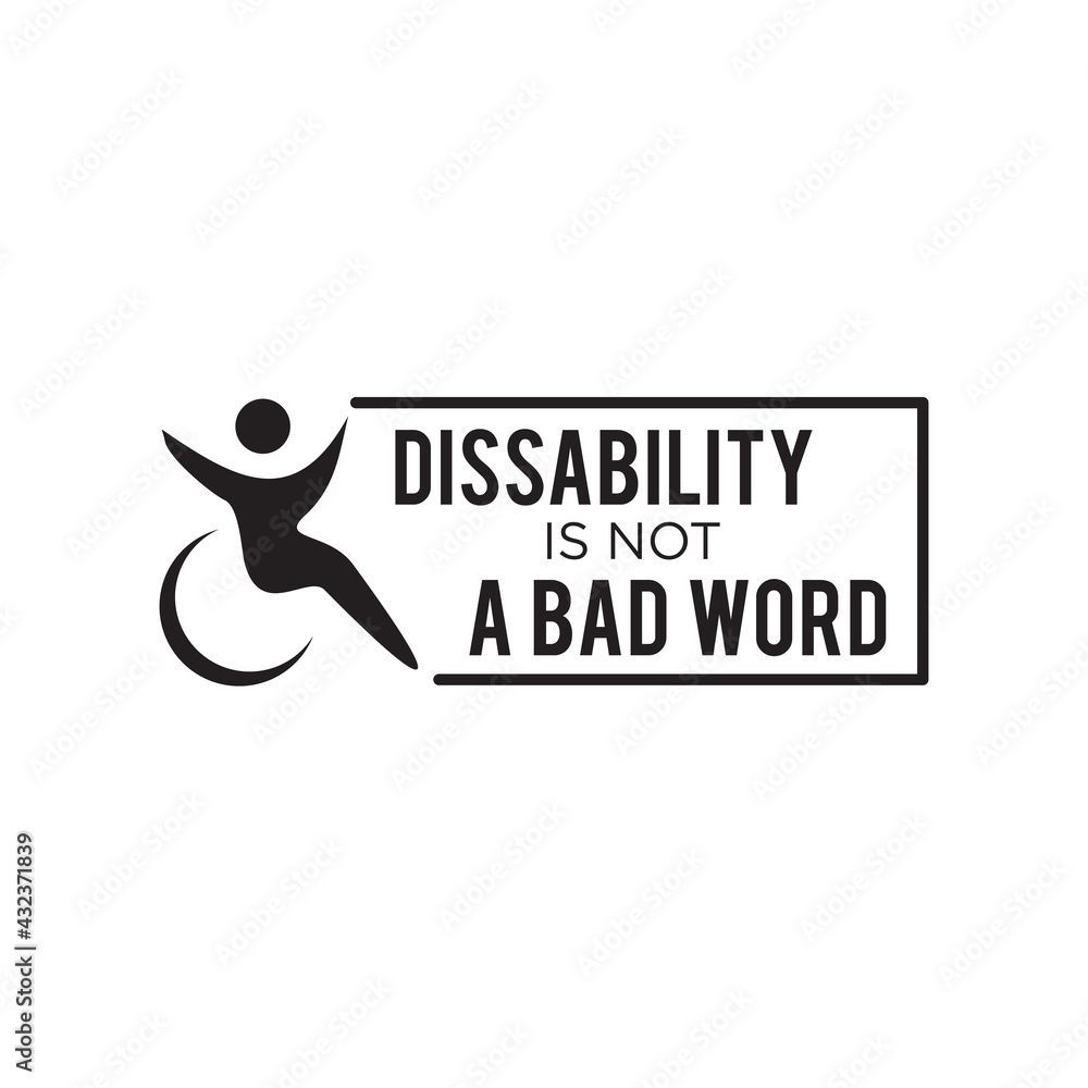 Dissability right sticker logo design template Dissability right sticker logo design template