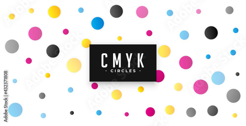circles pattern background with cmyk colors