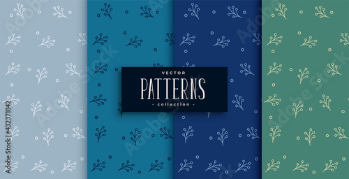 nice leaves pattern set in various nature colors