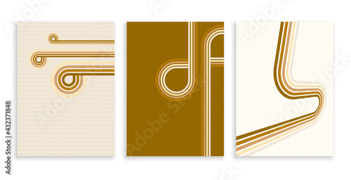 vintage retro stripe lines poster collection