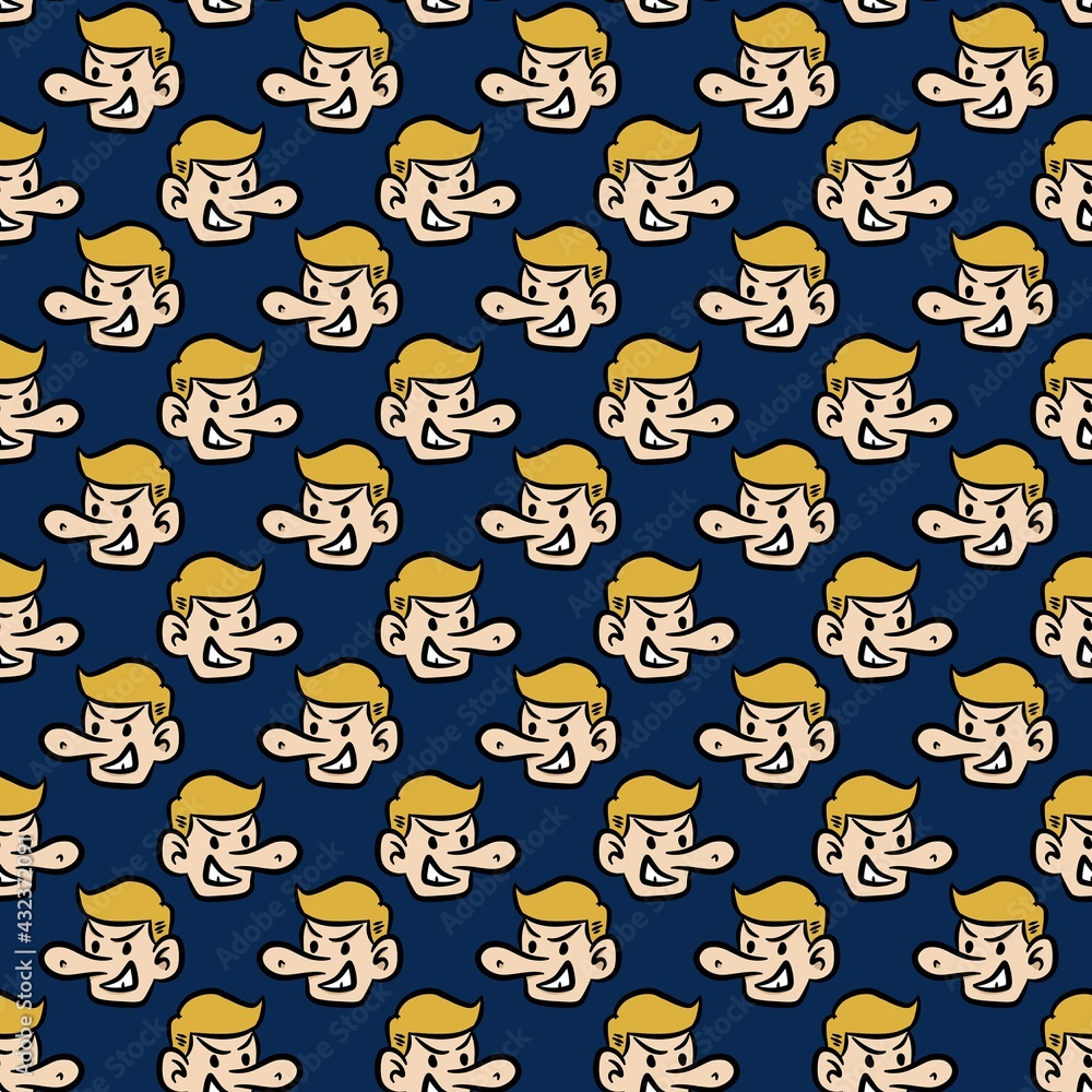 seamless pattern background of big nose man cartoon seamless pattern background of big nose man cartoon