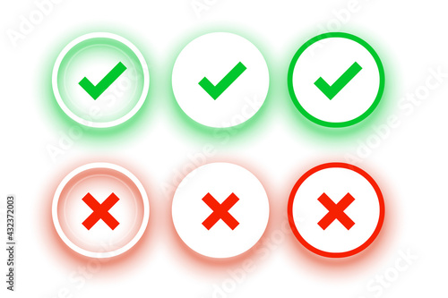 Free Download circular check mark and cross buttons set - GFXLoad