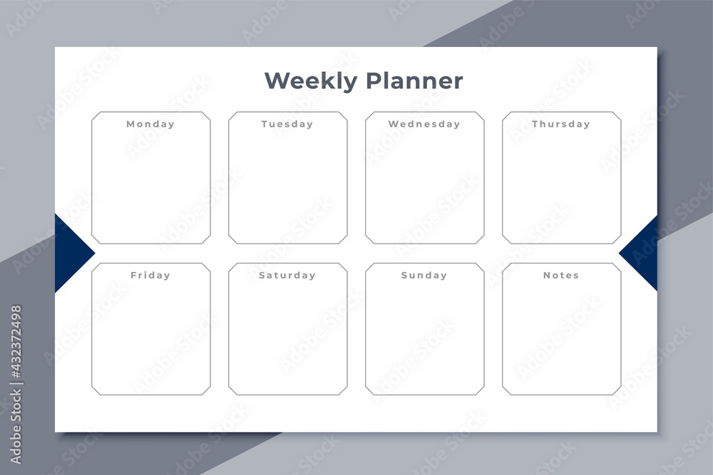 weekly planner to do list template design - obrazy, fototapety, plakaty 