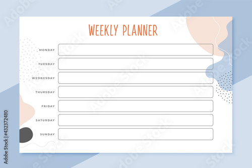 elegant weekle planner schedule template