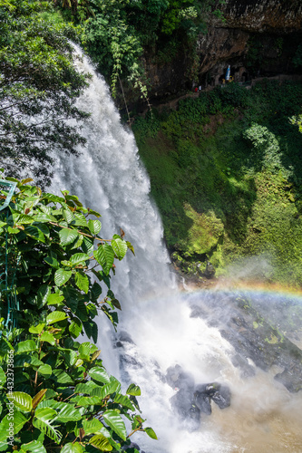 Beautiful Dambri waterfall is inside the forest  Bao Loc city  VietNam