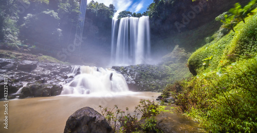 Beautiful Dambri waterfall is inside the forest, Bao Loc city, VietNam photo