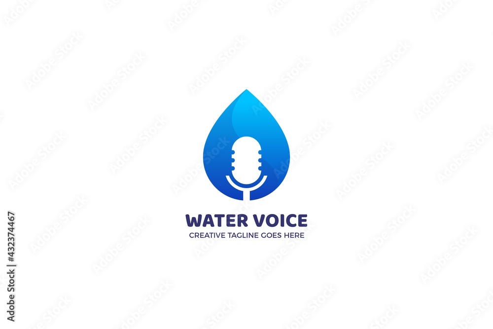 Water Voice Podcast Logo Template Water Voice Podcast Logo Template
