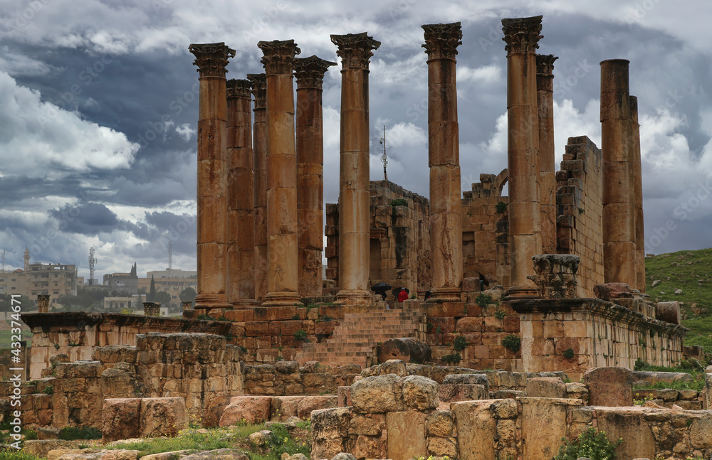 Temple of Artemis in the ancient Roman city of Jerash, Jordan