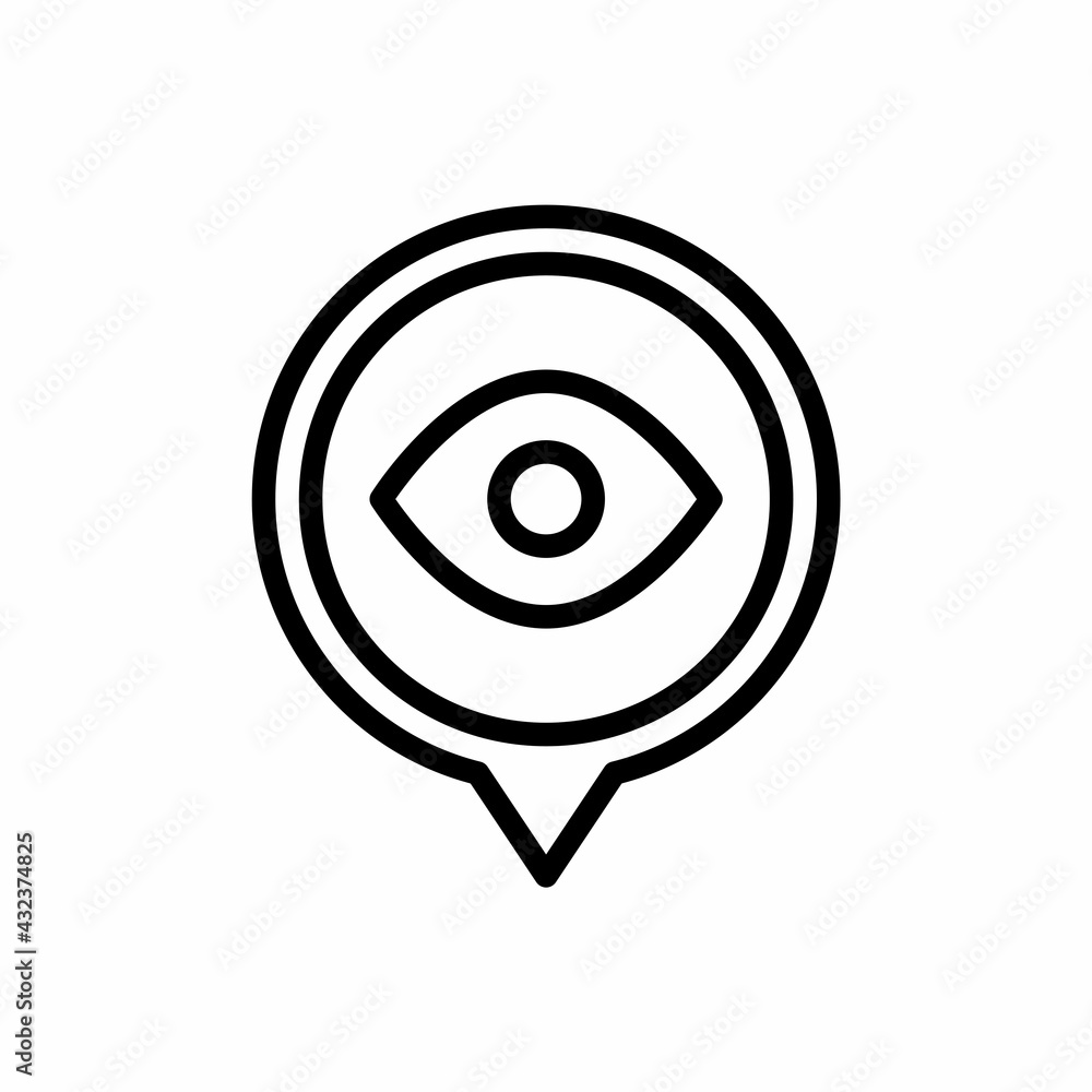 Eye symbol location pin icon with outline style. Placeholder vector icon Eye symbol location pin icon with outline style. Placeholder vector icon
