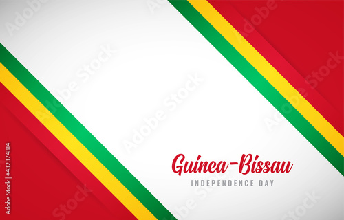 Happy Independence day of Guinea-Bissau with Creative Guinea-Bissau national country flag greeting background