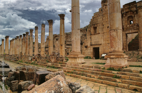 The Cardo Maximus in the ancient Roman city of Jerash, Jordan