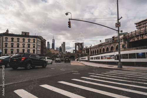 traffic in the city street Brooklyn New York 