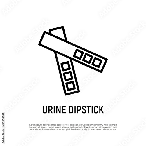 Urinary dipstick thin line icon. Medical exam. Vector illustration.