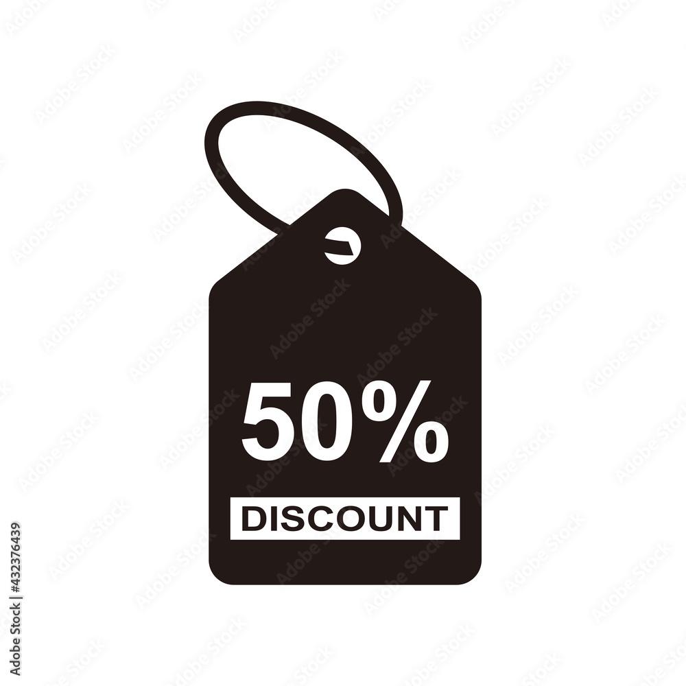 50% Discount Sticker. Sale discount icons. Special offer price signs.