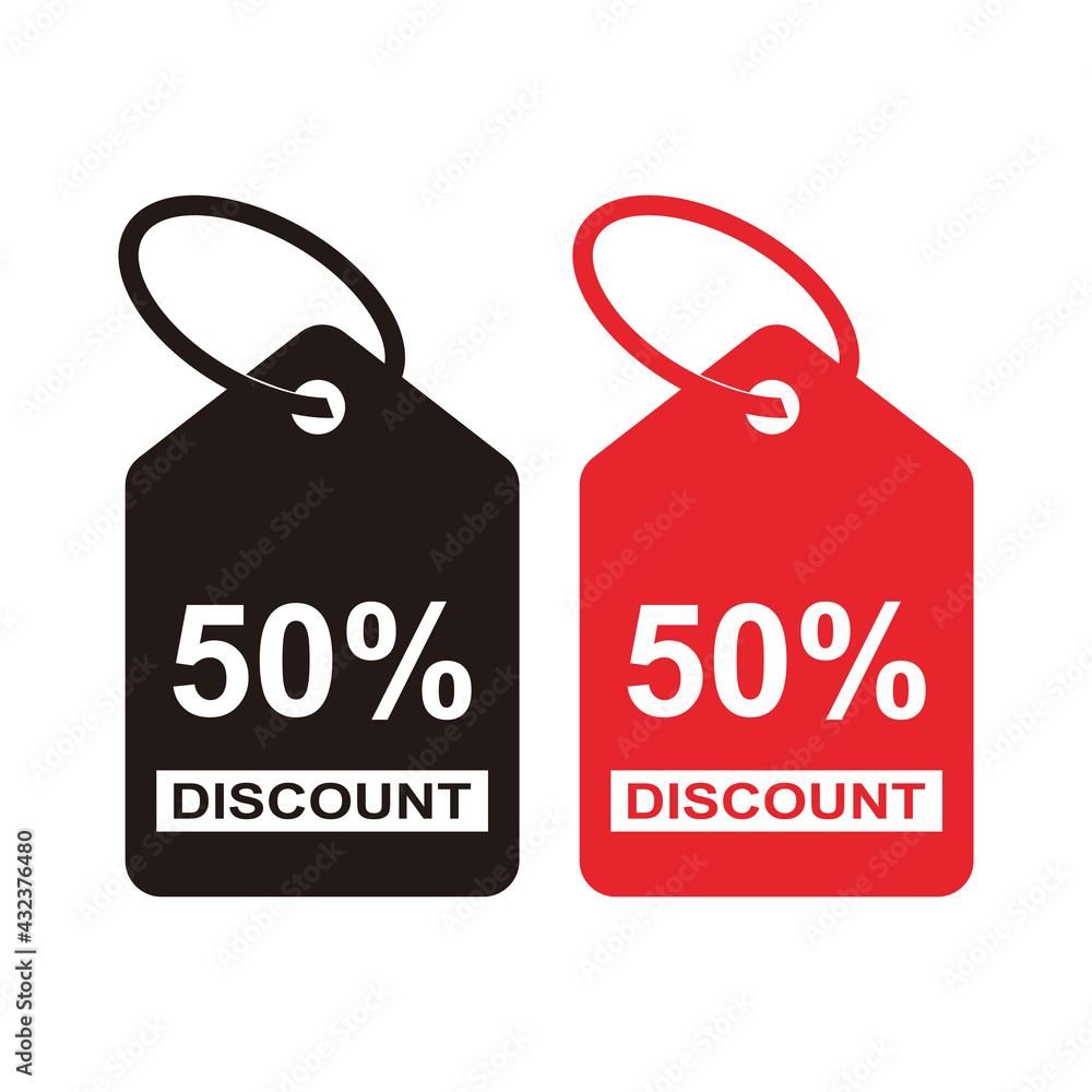50% OFF Sale Discount Banner. Sale discount icons. Special offer price signs. Discount Tag Isolated Vector Illustration