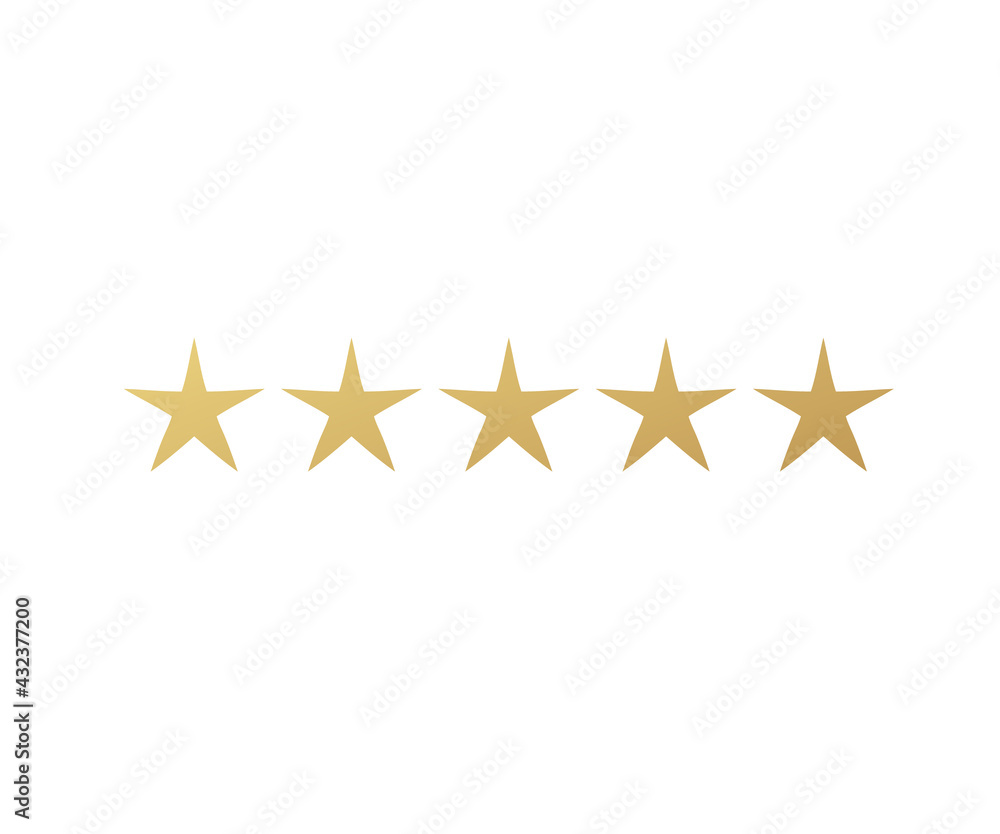 5 star icon vector illustration eps10. Rating review flat icon for apps and websites, infographics - Vector