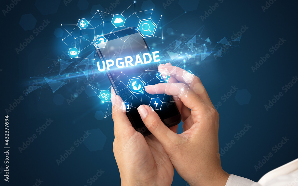 Hand using smartphone with technology concept Hand using smartphone with technology concept