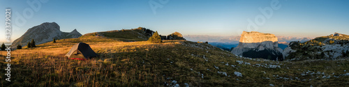 Sunset bivouac in the french Vercors National Park