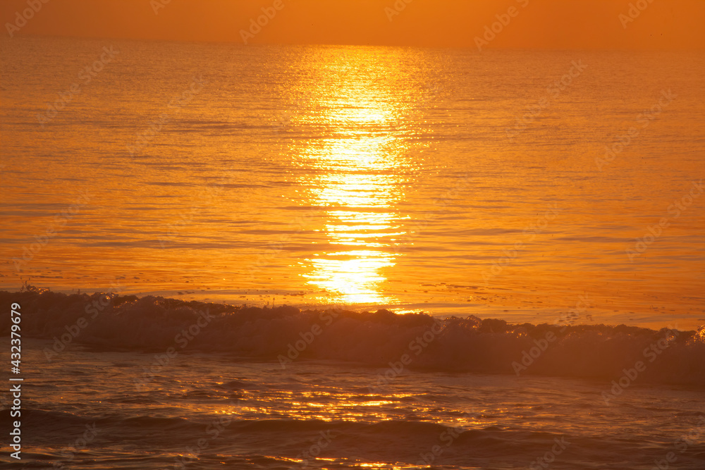 Sunshine reflected on the ocean waves