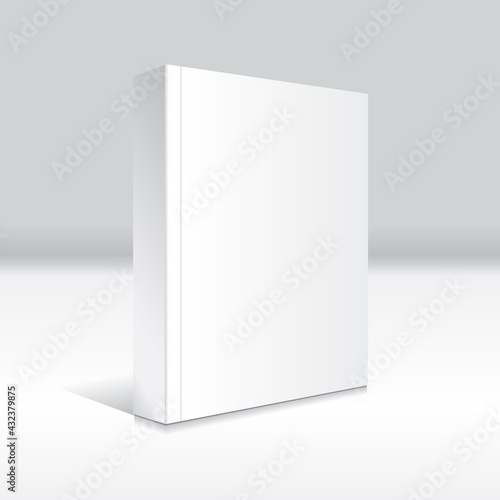 Blank white standing softcover book or magazine mockup template.