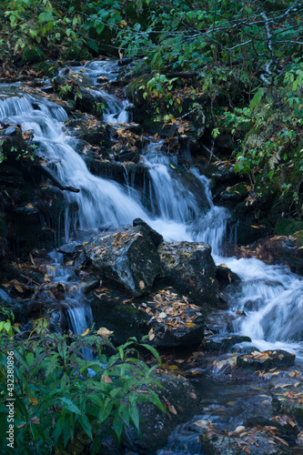 Stream cascading through rocks ourdoors