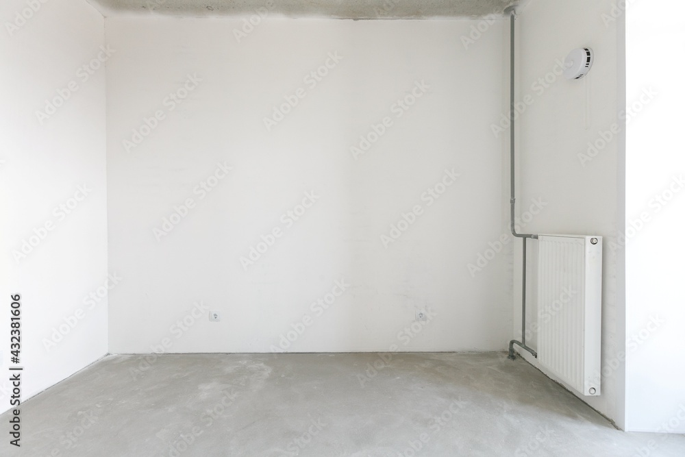 interior of the apartment without decoration in gray colors interior of the apartment without decoration in gray colors