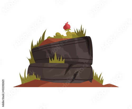 Flowerbed In Tyres Icon