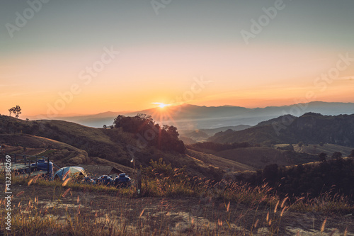 sunset in the mountains