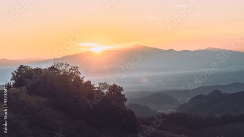 sunset in the mountains
