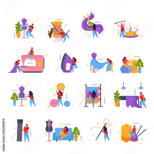 Tailoring Flat Icon Set