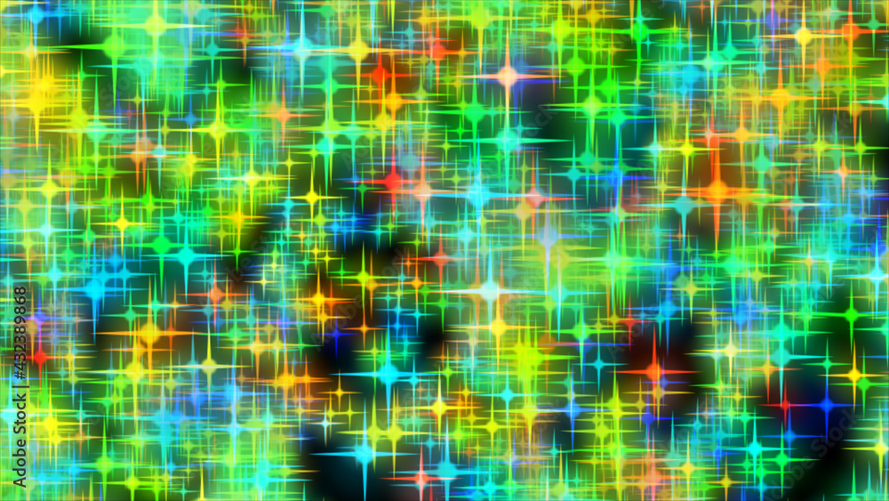 Abstract background with kaleidoscopic flight of colorful stars in outer space. Beautiful background of a disco, festival. Isolated black background. Abstract background with kaleidoscopic flight of colorful stars in outer space. Beautiful background of a disco, festival. Isolated black background.