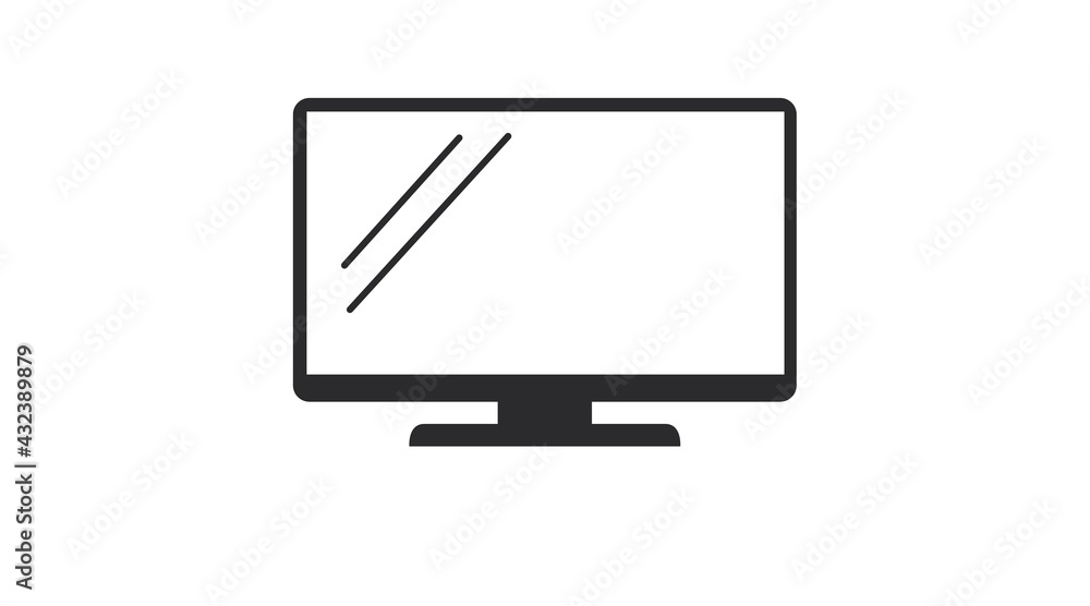 Screen Icon. Vector isolated black and white illustration Screen Icon. Vector isolated black and white illustration