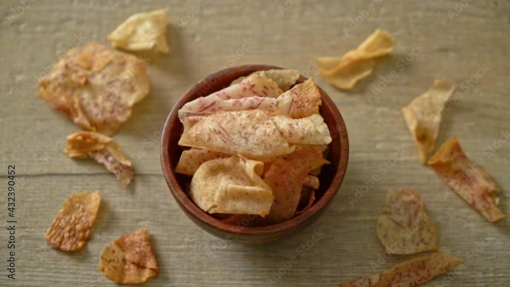 Crispy Taro Chips - fried or baked sliced taro Crispy Taro Chips - fried or baked sliced taro