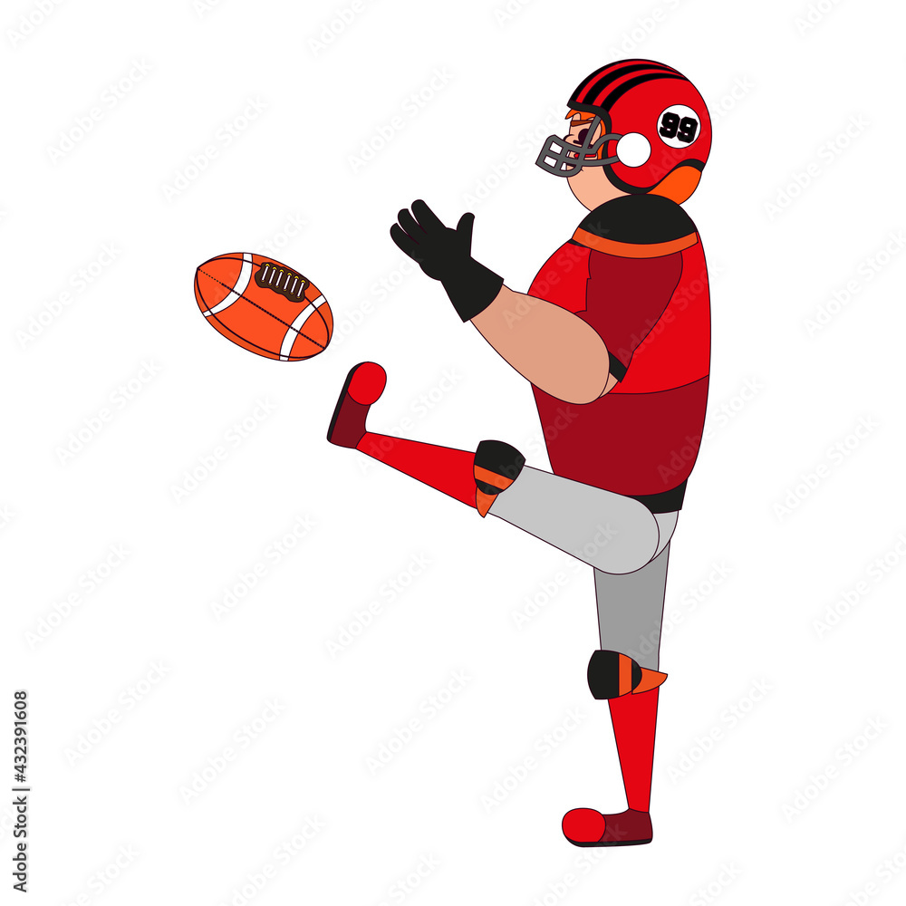 Isolated amercian football player cartoon Isolated amercian football player cartoon