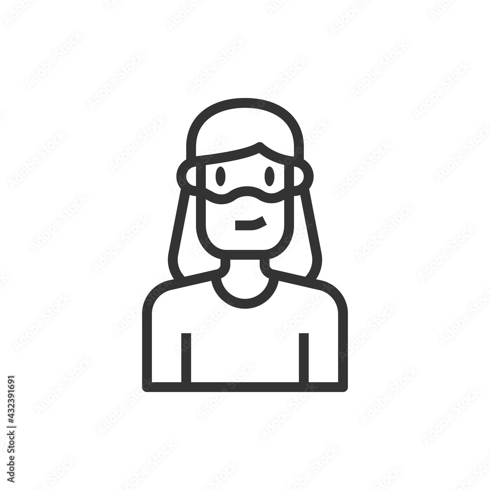 People Icon Man beard Vector Illustration People Icon Man beard Vector Illustration