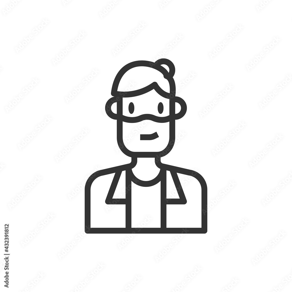 People Icon Man hipster Vector Illustration