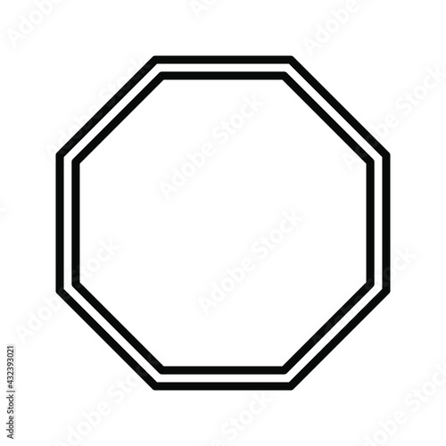 octagon shape icon illustration vector graphic color editable