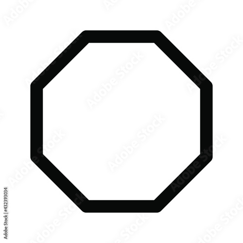 octagon shape icon illustration vector graphic color editable