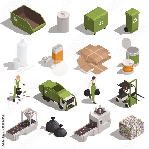 Garbage Recycling Color Set