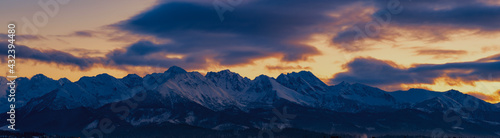 Tatra mountains sunset winter