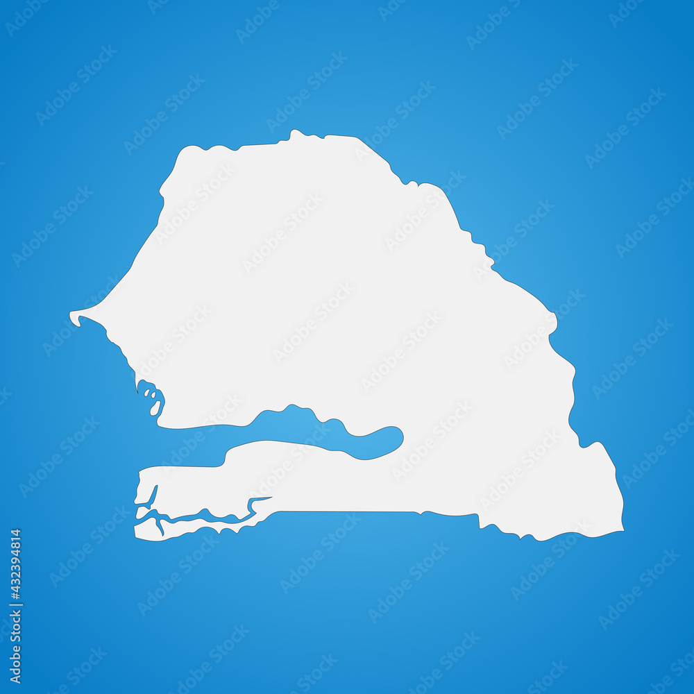 Fototapeta premium Highly detailed Senegal map with borders isolated on background