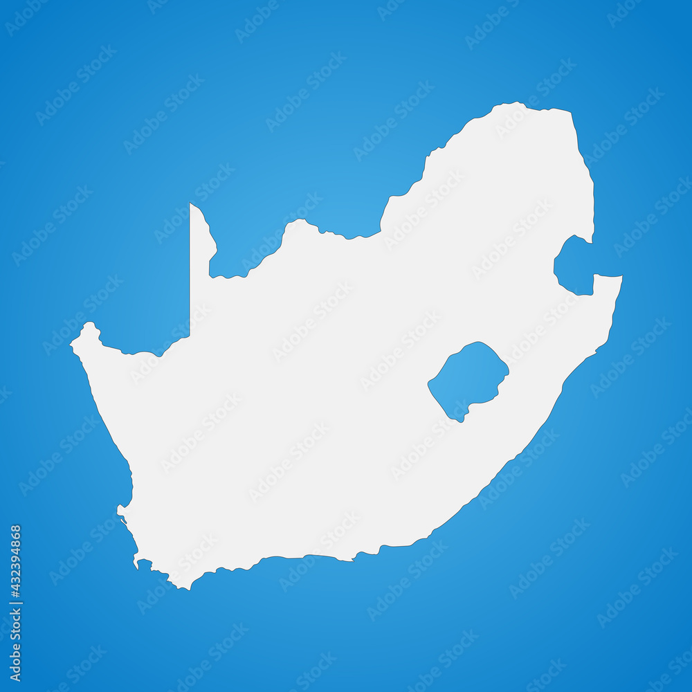 Fototapeta premium Highly detailed South Africa map with borders isolated on background