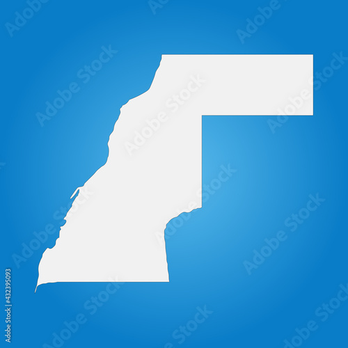 Highly detailed Western Sahara map with borders isolated on background