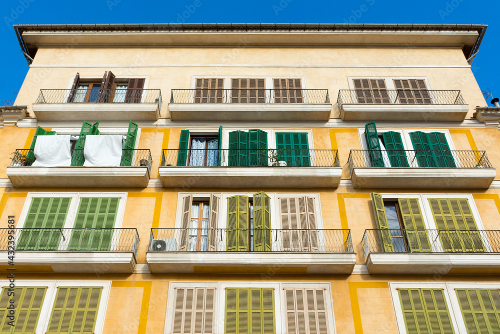 Palma de Mallorca. Buildings on the Plaza Mayor.