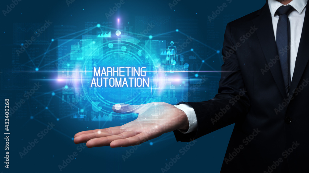 Man hand holding digital technology concept