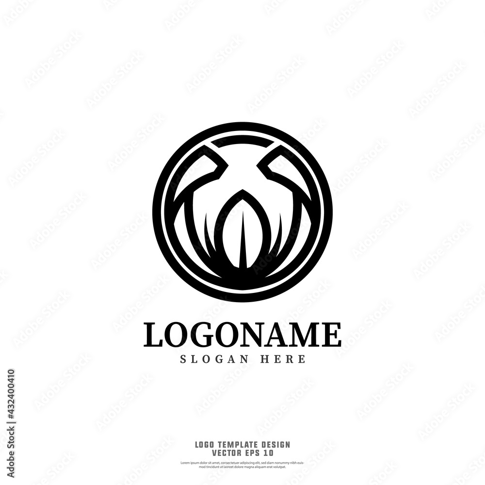 Circle floral logo design template isolated on white background Circle floral logo design template isolated on white background