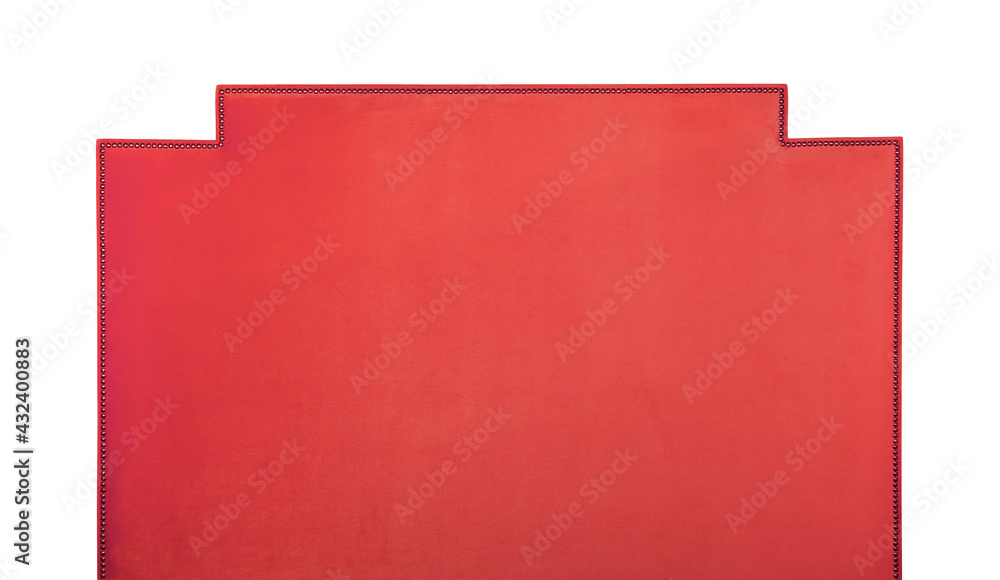 Red soft velvet bed headboard isolated on white Red soft velvet bed headboard isolated on white