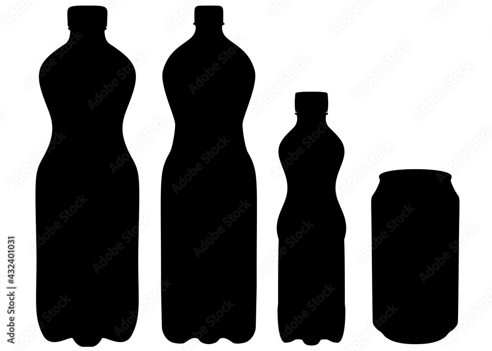 Bottled soda in the set. Vector image. Bottled soda in the set. Vector image.